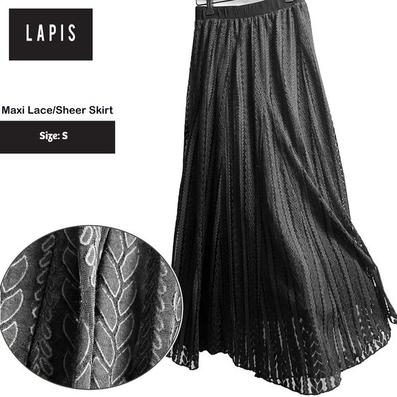 Lapis: Maxi Sheer/detailed flowing skirt - Picture 1 of 7